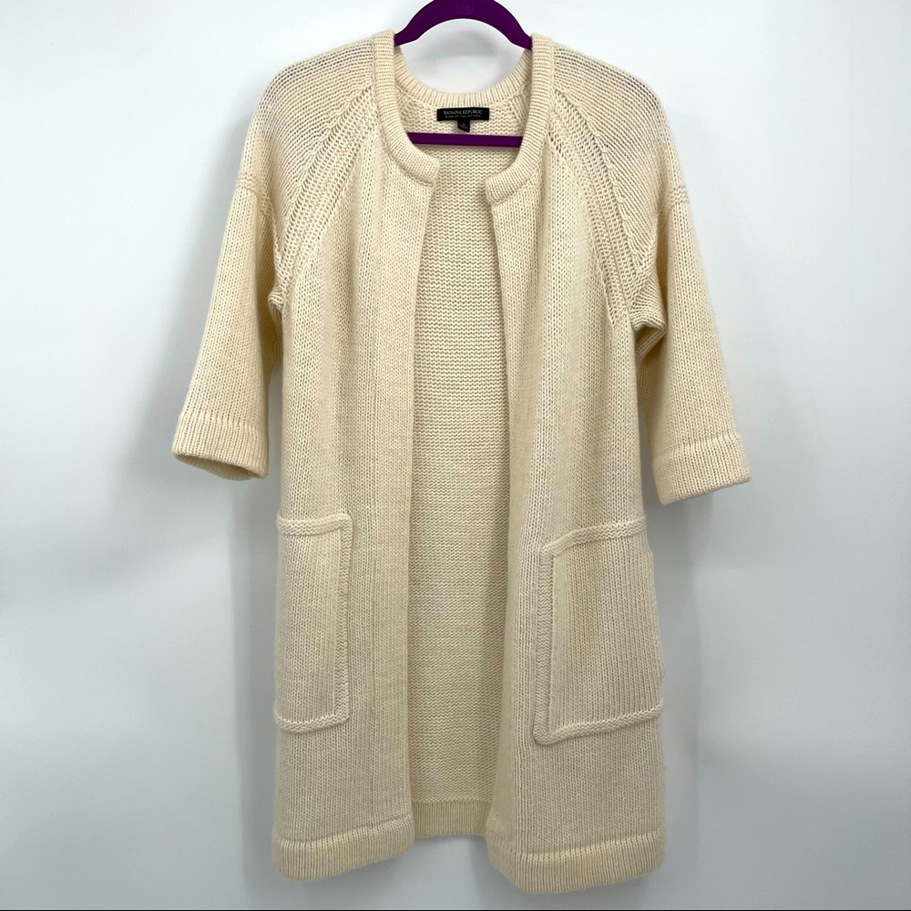Banana Republic Wool Blend Drama Coat Cocoon Size S Cream